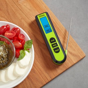 Taylor TruTemp Dual Instant Read Infrared Meat and Food Thermometer, Digital for Cooking, IPX5 Splash Proof Design, Plus Meat Probe for BBQ, Kitchen, Smoker, and Grilling, Green