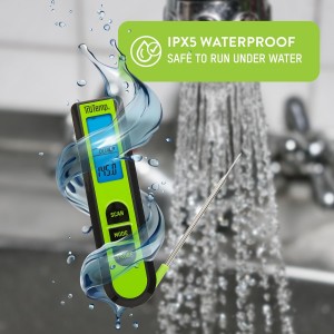 Taylor TruTemp Dual Instant Read Infrared Meat and Food Thermometer, Digital for Cooking, IPX5 Splash Proof Design, Plus Meat Probe for BBQ, Kitchen, Smoker, and Grilling, Green