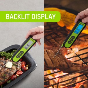 Taylor TruTemp Dual Instant Read Infrared Meat and Food Thermometer, Digital for Cooking, IPX5 Splash Proof Design, Plus Meat Probe for BBQ, Kitchen, Smoker, and Grilling, Green