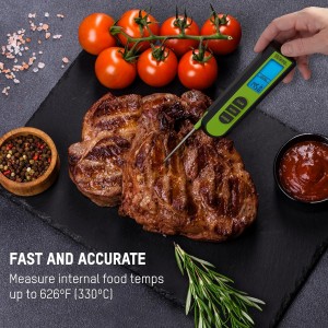 Taylor TruTemp Dual Instant Read Infrared Meat and Food Thermometer, Digital for Cooking, IPX5 Splash Proof Design, Plus Meat Probe for BBQ, Kitchen, Smoker, and Grilling, Green