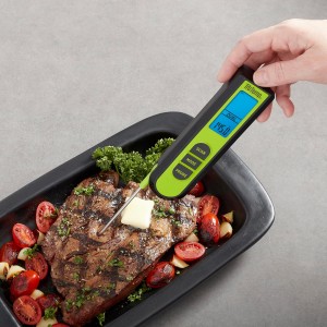 Taylor TruTemp Dual Instant Read Infrared Meat and Food Thermometer, Digital for Cooking, IPX5 Splash Proof Design, Plus Meat Probe for BBQ, Kitchen, Smoker, and Grilling, Green