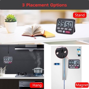 Searon Digital Kitchen Timer, Magnetic, LED Alert, Kickstand for Cooking Classroom Homework Fitness