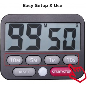 Searon Digital Kitchen Timer, Magnetic, LED Alert, Kickstand for Cooking Classroom Homework Fitness