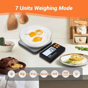 YFL Wireless Kitchen Scale with Detachable Remote Display, 33lb High Precision Digital Scale 1g/0.1oz, Tare Function 7 Units Food Scale for Cooking, Baking, Meal Prep & Dieting
