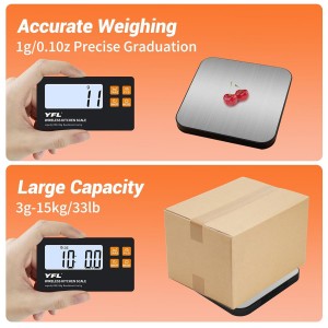 YFL Wireless Kitchen Scale with Detachable Remote Display, 33lb High Precision Digital Scale 1g/0.1oz, Tare Function 7 Units Food Scale for Cooking, Baking, Meal Prep & Dieting