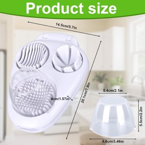 3 in 1 Boiled Egg Slicer, 3-Way Egg Slicer for Hard Boiled Eggs 3 Slice Modes Chopper Cutter Stainless Steel Dicer Multipurpose Kitchen Utensils for Butter Mushroom Strawberry Tomato