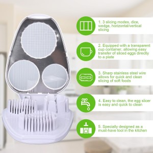 3 in 1 Boiled Egg Slicer, 3-Way Egg Slicer for Hard Boiled Eggs 3 Slice Modes Chopper Cutter Stainless Steel Dicer Multipurpose Kitchen Utensils for Butter Mushroom Strawberry Tomato