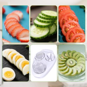 3 in 1 Boiled Egg Slicer, 3-Way Egg Slicer for Hard Boiled Eggs 3 Slice Modes Chopper Cutter Stainless Steel Dicer Multipurpose Kitchen Utensils for Butter Mushroom Strawberry Tomato
