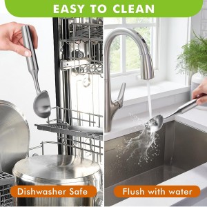 Ice Cream Scoop Stainless Steel. Ice Cream Scooper, Heavy Duty, Seamless Design, Comfortable Grip Long Handle, for Ice Cream, Gelato, Sorbet, Cookie Dough, Melon, Frozen Yogurt