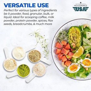 4 Pack Tablespoon Measuring Spoon Set - Coffee Measuring Scoop Plastic 1 Tablespoon (15 ML) Coffee Scoop for Ground Coffee, Small Scoops for Food, Canisters, Tea, Protein, Dry Goods Tbsp Mini Scooper