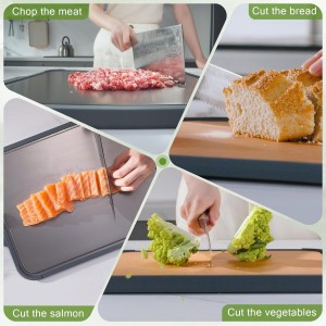 Titanium Cutting Board for Kitchen, Double Sided Pure Titanium and Wood Fiber Cutting Board with Juice Groove, Food Grade Material, for Chopping Meat/Vegetables/Fruit Dishwasher Safe 16"×11"