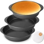 BEWOS 9 Inch Cake Pan Set - 100 Pcs Parchment Paper With 3 Pcs Carbon Steel Round Cake Pans, Nonstick Baking Pans Set With Handle, Dishwasher Safe