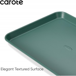 CAROTE 3-Piece Baking Pan Set - Bakeware Set, Baking Sheet Set Including 13 Inch 15 Inch 17 Inch Sheet Pan, Cookie Sheet for Baking, Deep Olive Green