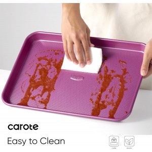 CAROTE 3-Piece Baking Pan Set - Bakeware Set, Baking Sheet Set Including 13 Inch 15 Inch 17 Inch Sheet Pan, Cookie Sheet for Baking, Royal Violet