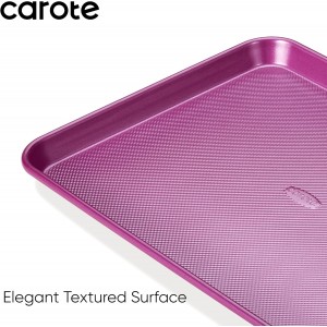 CAROTE 3-Piece Baking Pan Set - Bakeware Set, Baking Sheet Set Including 13 Inch 15 Inch 17 Inch Sheet Pan, Cookie Sheet for Baking, Royal Violet
