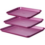 CAROTE 3-Piece Baking Pan Set - Bakeware Set, Baking Sheet Set Including 13 Inch 15 Inch 17 Inch Sheet Pan, Cookie Sheet for Baking, Royal Violet