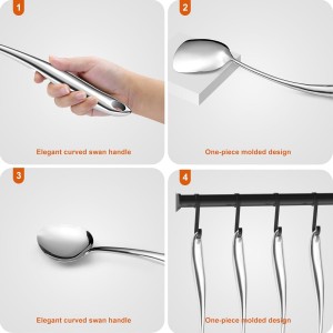 304 Stainless Steel Kitchen Utensils Set,11 Pcs Stainless Steel Cooking Utensils Set, Long Metal Cooking Utensil Gadgets Tools Set with Spatula, Spoon,Skimmer,Tongs etc (Dishwasher Safe)