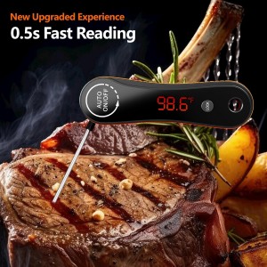 Meat Thermometer Digital Instant Read - Paysean Meat Thermometer with Auto Rotating Backlit Display, IP67 Waterproof for Cooking, Grilling, BBQ, Candy, Liquid, Beef - Gifts for Men/Chefs