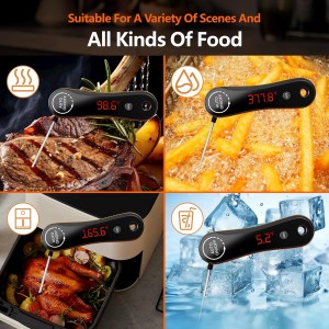 Meat Thermometer Digital Instant Read - Paysean Meat Thermometer with Auto Rotating Backlit Display, IP67 Waterproof for Cooking, Grilling, BBQ, Candy, Liquid, Beef - Gifts for Men/Chefs