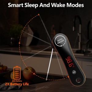 Meat Thermometer Digital Instant Read - Paysean Meat Thermometer with Auto Rotating Backlit Display, IP67 Waterproof for Cooking, Grilling, BBQ, Candy, Liquid, Beef - Gifts for Men/Chefs
