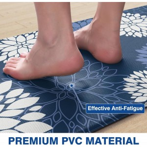 Kitchen Mats, 2PCS Non-Slip Cushioned Rugs, Anti-Fatigue Waterproof Floor Rug, Washable Standing Desk Mat, Home Laundry Office Apartment Decor and Accessories (17.3