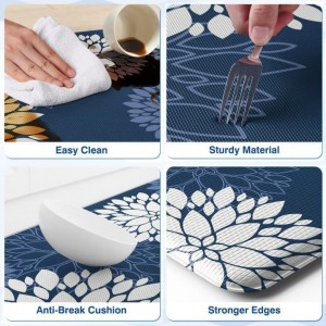 Kitchen Mats, 2PCS Non-Slip Cushioned Rugs, Anti-Fatigue Waterproof Floor Rug, Washable Standing Desk Mat, Home Laundry Office Apartment Decor and Accessories (17.3