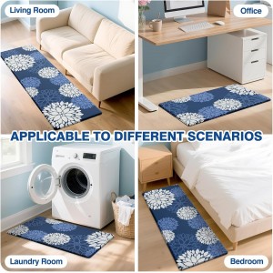 Kitchen Mats, 2PCS Non-Slip Cushioned Rugs, Anti-Fatigue Waterproof Floor Rug, Washable Standing Desk Mat, Home Laundry Office Apartment Decor and Accessories (17.3