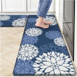 Kitchen Mats, 2PCS Non-Slip Cushioned Rugs, Anti-Fatigue Waterproof Floor Rug, Washable Standing Desk Mat, Home Laundry Office Apartment Decor and Accessories (17.3