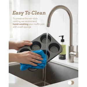 2 Pack Jumbo Muffin Pan for Baking, Extra Large Cupcake Pan includes 50 Natural Jumbo Cupcake Liners, Muffin Tin Nonstick 6 Cup, Baking Pans Set, Carbon Steel Baking Supplies