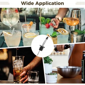 yeesport 100 PCS Stainless Steel Bottle Pourers, Tapered Liquor Pour Spout with Dust Cap for Wine Oil Vinegar Spirits, Air Vent for Smooth Flow, Includes 4 Cleaning Brushes, Bar & Kitchen Supplies