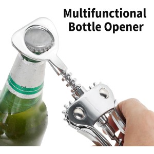 10PCS Wing Corkscrew Wine Opener Bulk,2IN1 Cork Screw Wine Bottle Opener Manual with Beer Bottles Opener Stainless Steel Wine Openers Tool for Wedding Party Favors Groomsmen Waiters Bartenders Servers