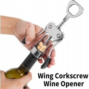 10PCS Wing Corkscrew Wine Opener Bulk,2IN1 Cork Screw Wine Bottle Opener Manual with Beer Bottles Opener Stainless Steel Wine Openers Tool for Wedding Party Favors Groomsmen Waiters Bartenders Servers