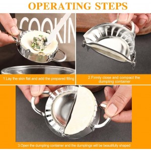 2pcs Dumpling Maker With Stuffing Spoon, Dumpling Maker Dough Cutter Dumplings Mold for Empanada, Empanada Press, Ravioli, Pierogi, Turnovers(Large 4.13 inch, Small 3.35inch)(COLOR:silver)