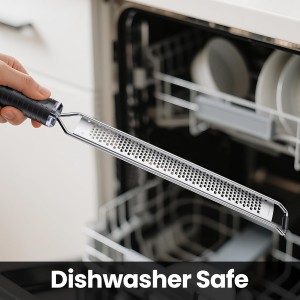 Lemon Zester and Cheese Grater with Secure-Grip Handle - Stainless Steel, 15x1.4 inches