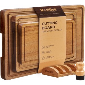 Acacia Wood Cutting Board for Kitchen, S...