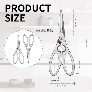Kitchen Scissors Heavy Duty Ultra Sharp Multi-Purpose Kitchen Shears Stainless Steel Micro-Serrated Detachable Food Scissors for Chicken Poultry Meat Fish Herbs with Non-Slip Safe Grip