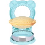 Sandwich Cutter and Sealer, Stainless Steel Uncrustable Sandwich Maker with Crimper，Round Circle Shape for Peanut Butter Jelly, Pancake, Cookie，Crustless Bread Sealer for Kids Lunchboxes (Light Blue)