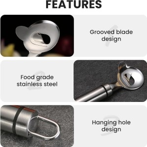 Cactus Peeler Tool, 3 Pack Stainless Steel Pelador de Nopales, Spoon Cactus Thorn Removal Tool, 7.48x1.89in Portable Tools for Kitchen Accessory