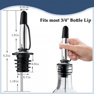 12 Pack Leak-Proof Dust Cap Wine Pourers,Stainless Steel Bottle Pourers for Alcohol, Olive Oil & Syrups- Fast, Controlled Pouring,Bar & Home Kitchen Accessories