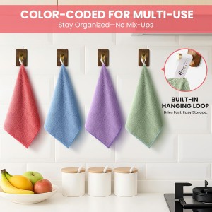 Microfiber Cleaning Cloth, 12 Pack Assorted Color Cleaning Rags for Housekeeping, Colorful Reusable Microfiber Towels for Car, Kitchen, Bathroom and Household Cleaning Supplies, 11.8