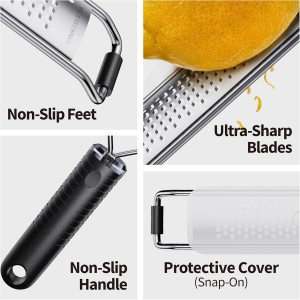 Cheese Grater with Non-Slip Handle, Lemon Zester,L15