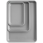 Nordic Ware Brilliant™ Colorful 3-Pc Baking Set, Nonstick made without PFAS or PTFE for safe cooking; Reinforced steel rim prevents warping; Includes Half Sheet, Quarter Sheet, and Eighth Sheet