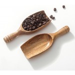 Big Wooden Coffee Scoop, 2pcs Large Coffee Scoops for Ground Coffee Beans, Acacia Wood Shovel Spoons Multipurpose for Jars Canisters,Kitchen Scooping Tool Salts Spice Pepper Powder Tea Shovels