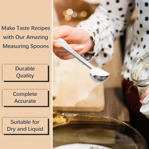 1PCS 1 Teaspoon(1tsp, 1/3tbsp, 5 ml) Single Measuring Spoon, Extra-long Handle Individual Measure Scoop, Stainless Steel Spoons Only