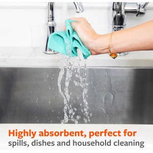 Full Circle Squeeze Swedish Dish Cloths – 6 Pack Reusable Cellulose Sponge Cloths, Super Absorbent Microfiber Cleaning Towels, Paper Towel Alternative, Color-Coded, Eco-Friendly, & Dishwasher Safe