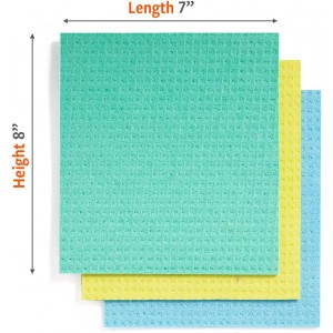 Full Circle Squeeze Swedish Dish Cloths – 6 Pack Reusable Cellulose Sponge Cloths, Super Absorbent Microfiber Cleaning Towels, Paper Towel Alternative, Color-Coded, Eco-Friendly, & Dishwasher Safe