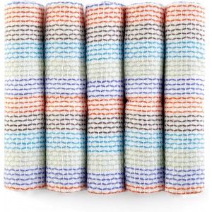 Full Circle Tidy Organic Cotton Dish Cloths – Absorbent, Reusable 100% Cotton Kitchen Towels, Eco-Friendly and Machine Washable, Set of 5, Multicolored