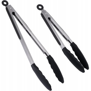 Silicone Kitchen Tongs, 9+12 Inch Heat-R...