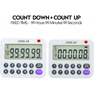 Digital Countdown Kitchen Timer - AIMILAR Magnetic Count Up Down Cooking Timer with Magnet Back Loud Alarm Directly Input Hours Minutes and Seconds