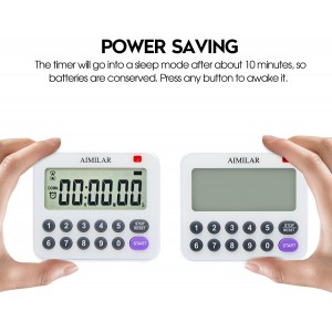 Digital Countdown Kitchen Timer - AIMILAR Magnetic Count Up Down Cooking Timer with Magnet Back Loud Alarm Directly Input Hours Minutes and Seconds